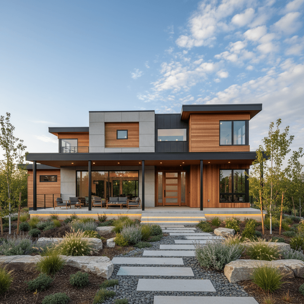 Newly built single-family home exterior